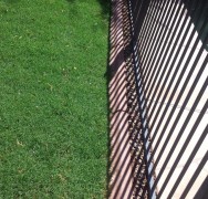 Bermuda sod and decorative curbing installed